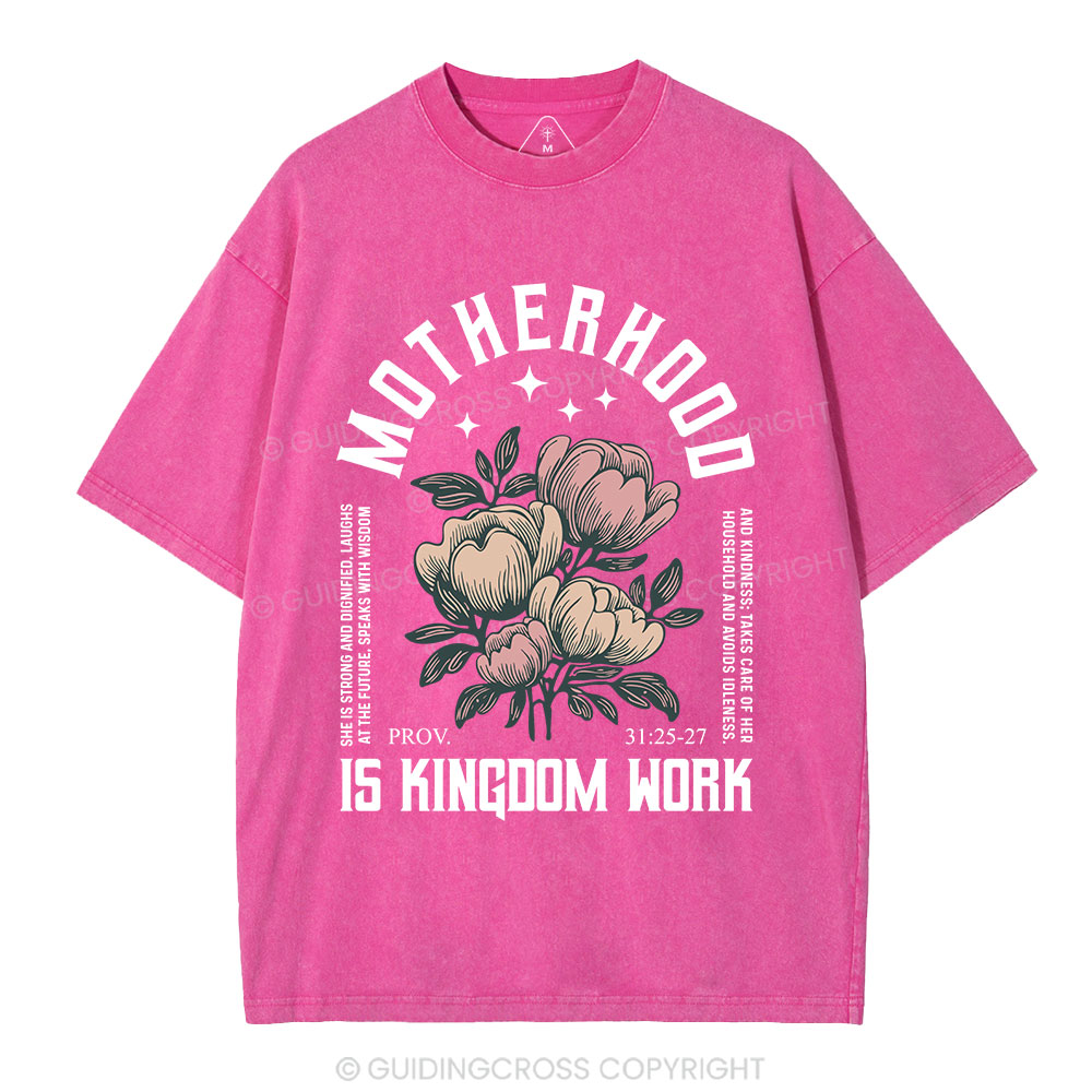 MotherHood Is Kingdom Work Christian Washed T-Shirt