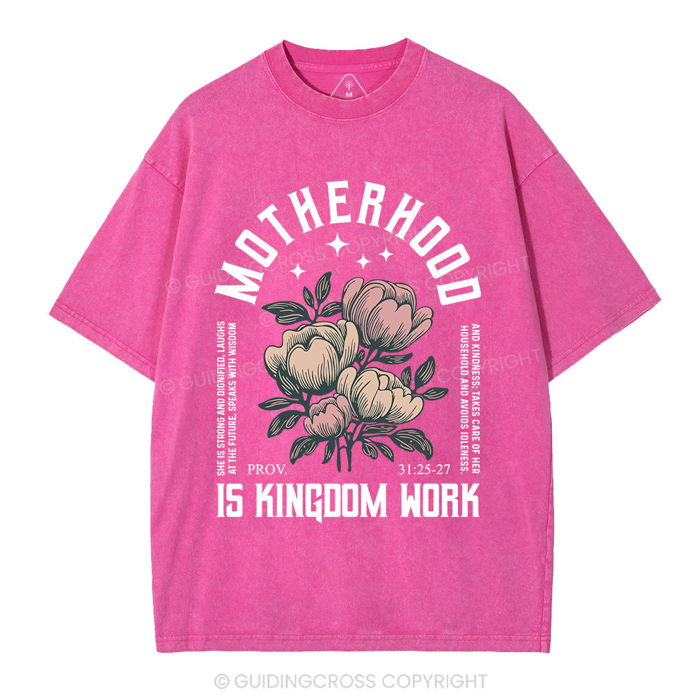 MotherHood Is Kingdom Work Christian Washed T-Shirt