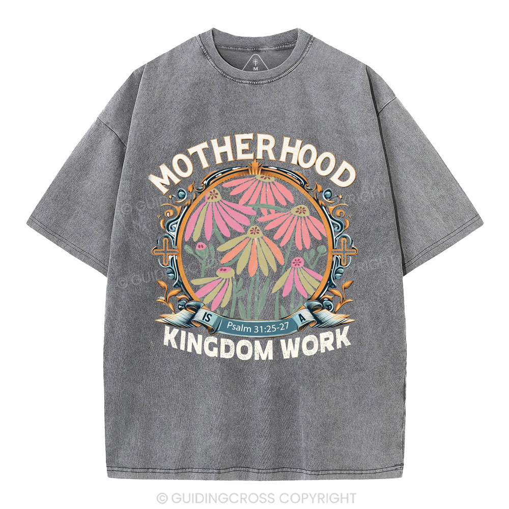 Motherhood Flower Christian Washed T-Shirt