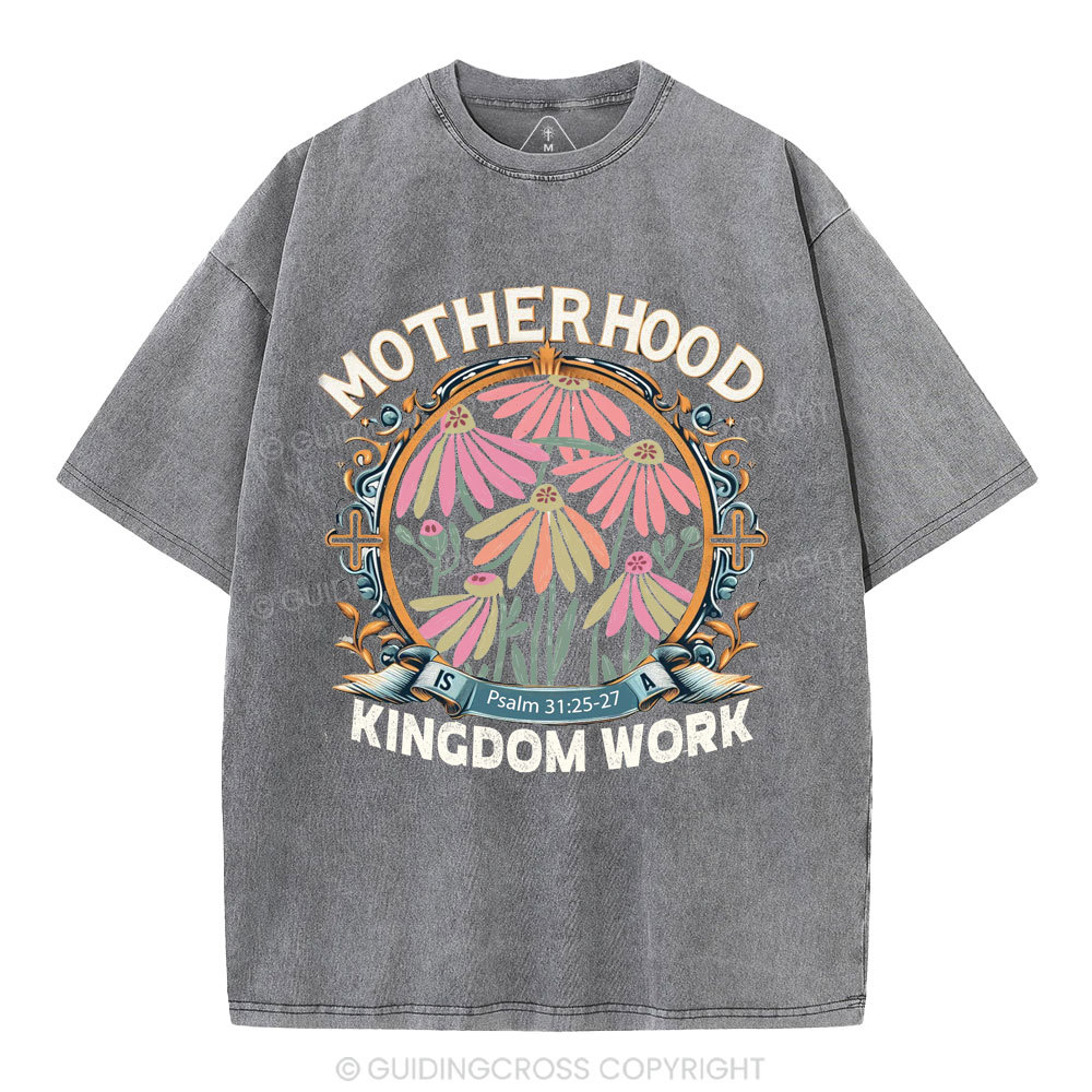 Motherhood Flower Christian Washed T-Shirt