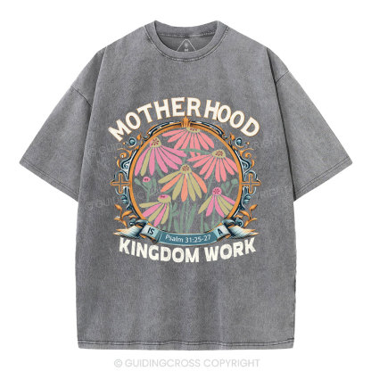 Motherhood Flower Christian Washed T-Shirt