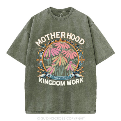 Motherhood Flower Christian Washed T-Shirt