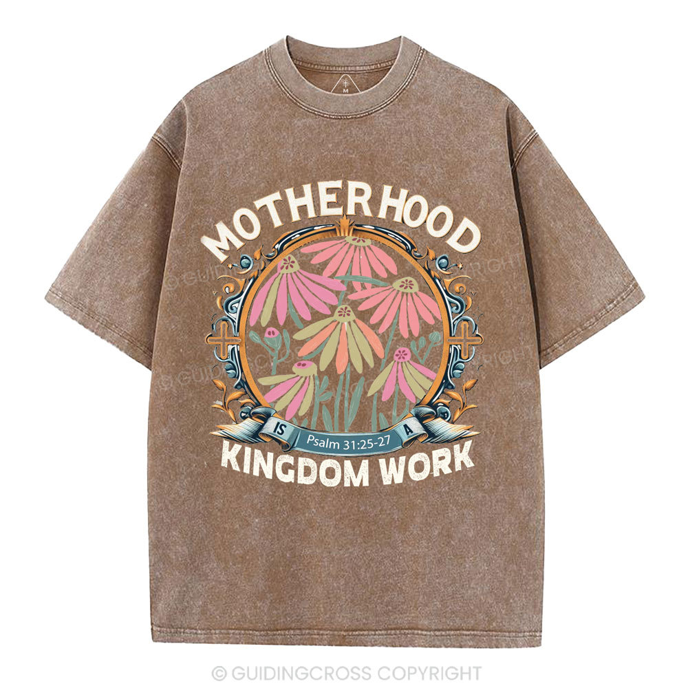 Motherhood Flower Christian Washed T-Shirt
