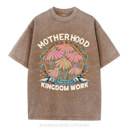 Motherhood Flower Christian Washed T-Shirt