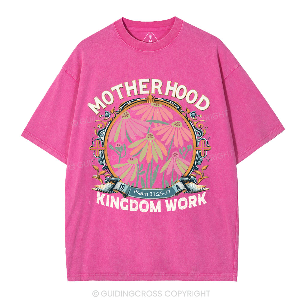 Motherhood Flower Christian Washed T-Shirt
