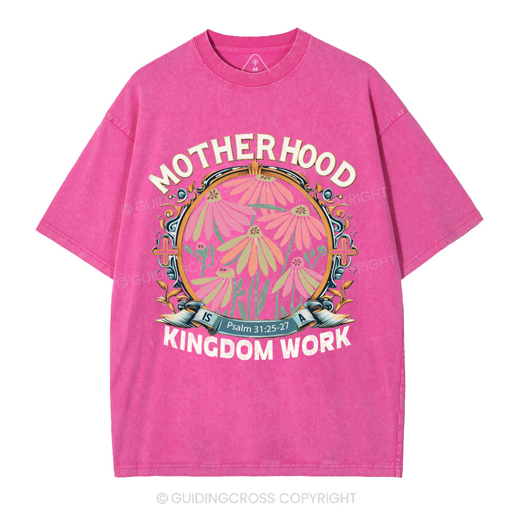 Motherhood Flower Christian Washed T-Shirt
