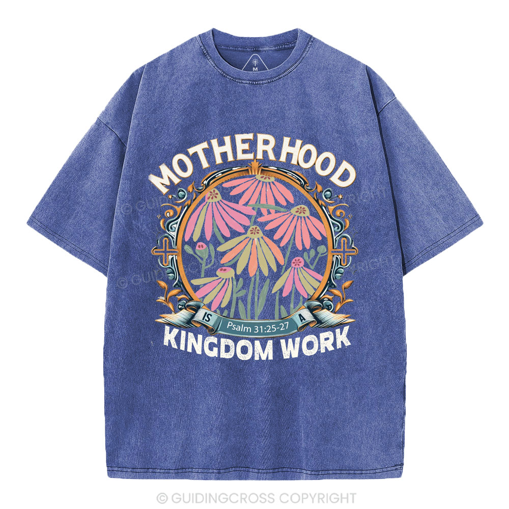 Motherhood Flower Christian Washed T-Shirt