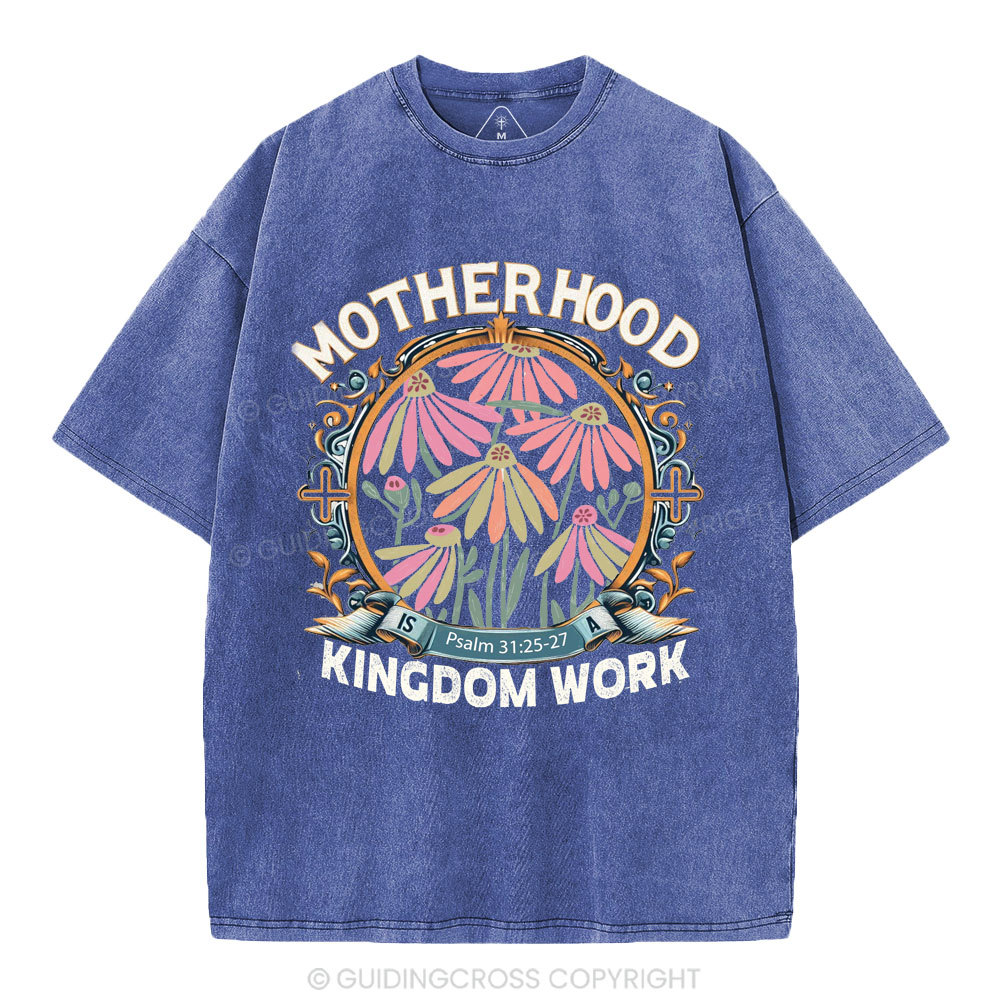 Motherhood Flower Christian Washed T-Shirt