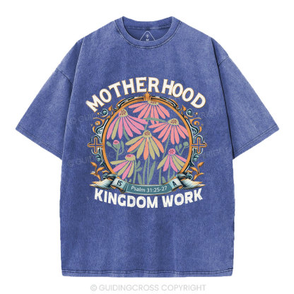 Motherhood Flower Christian Washed T-Shirt