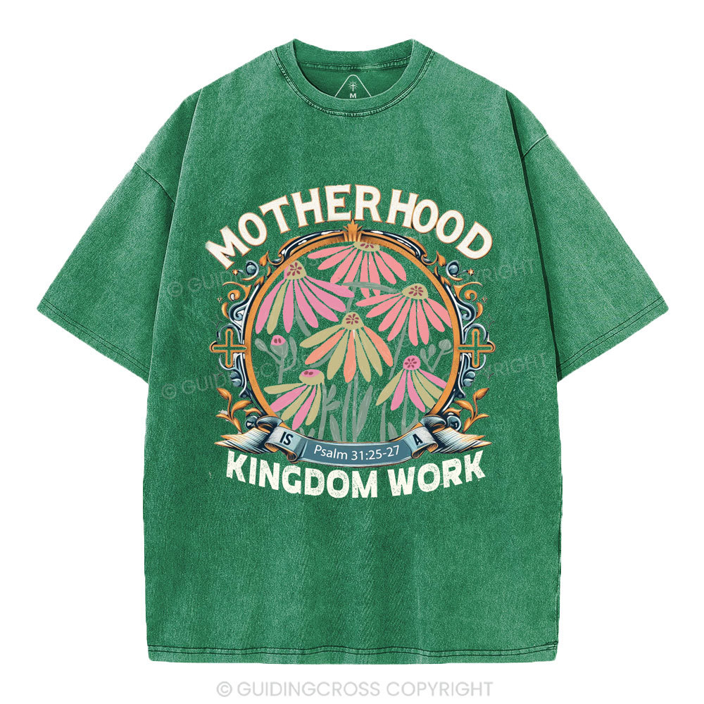 Motherhood Flower Christian Washed T-Shirt