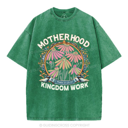 Motherhood Flower Christian Washed T-Shirt