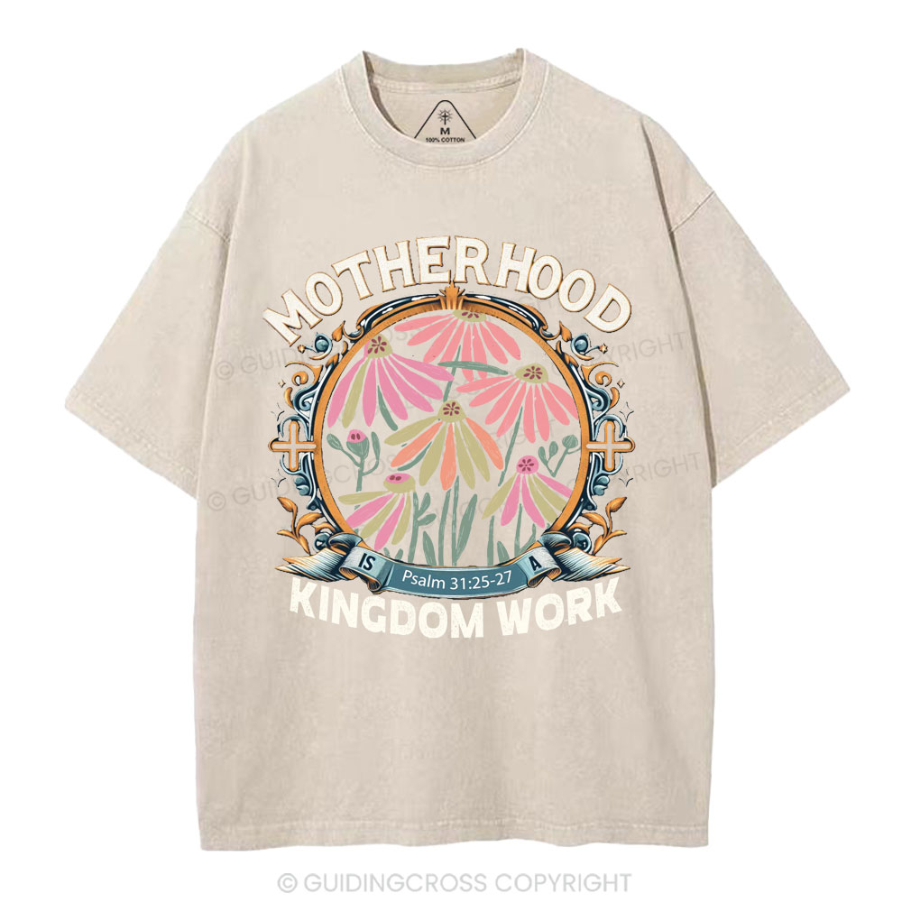 Motherhood Flower Christian Washed T-Shirt