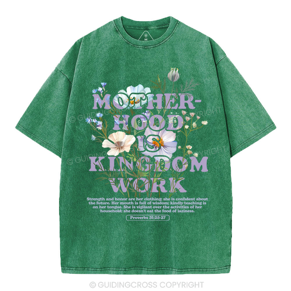 Motherhood Is Kingdom Christian Washed T-Shirt