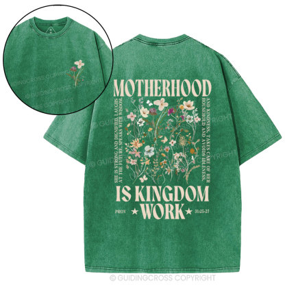 Motherhood Is Kingdom Christian Washed T-Shirt