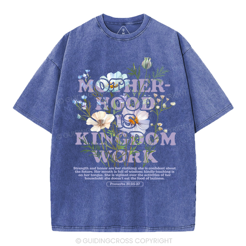 Motherhood Is Kingdom Christian Washed T-Shirt