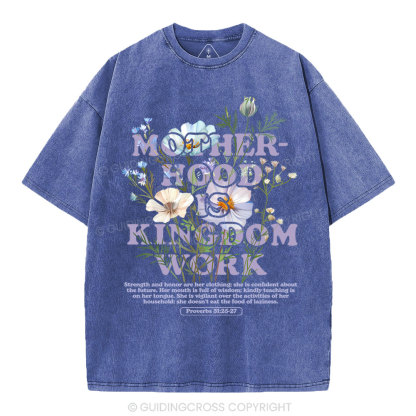 Motherhood Is Kingdom Christian Washed T-Shirt