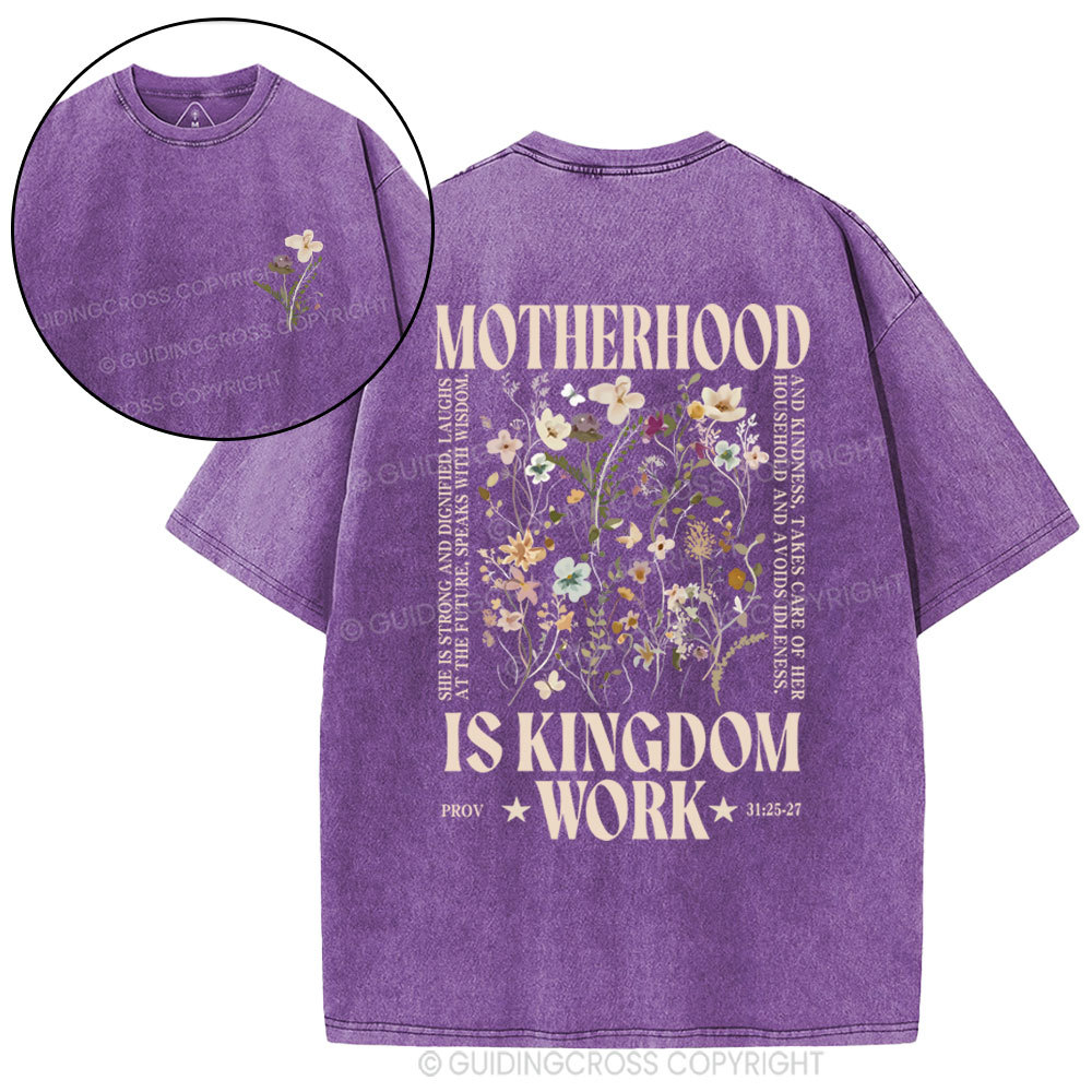 Motherhood Is Kingdom Christian Washed T-Shirt