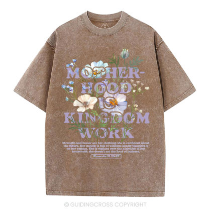Motherhood Is Kingdom Christian Washed T-Shirt