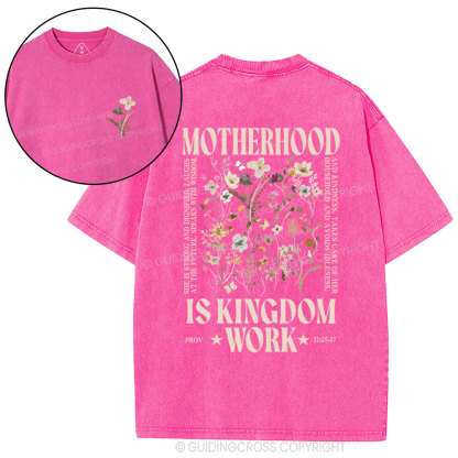 Motherhood Is Kingdom Christian Washed T-Shirt
