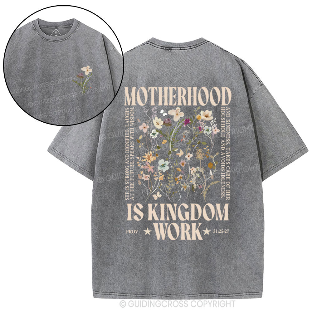 Motherhood Is Kingdom Christian Washed T-Shirt