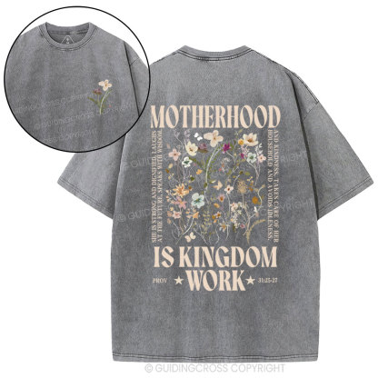 Motherhood Is Kingdom Christian Washed T-Shirt