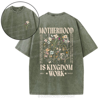Motherhood Is Kingdom Christian Washed T-Shirt