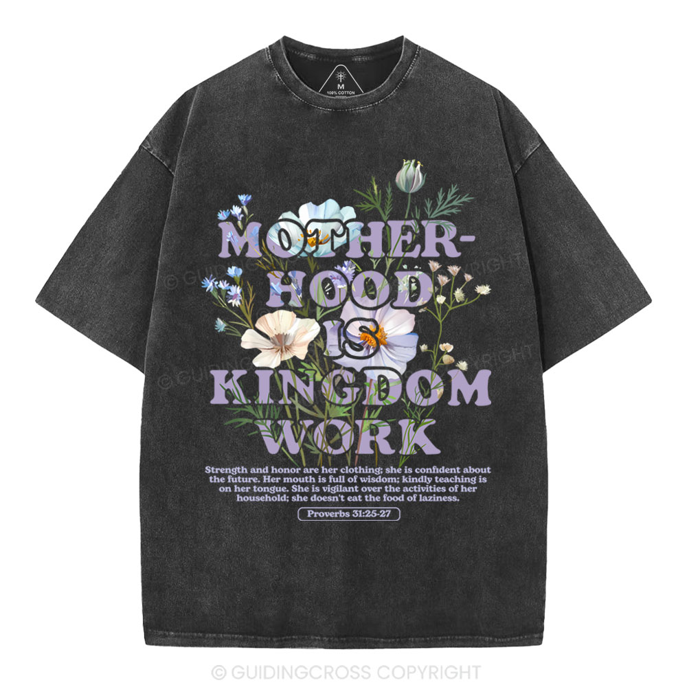 Motherhood Is Kingdom Christian Washed T-Shirt