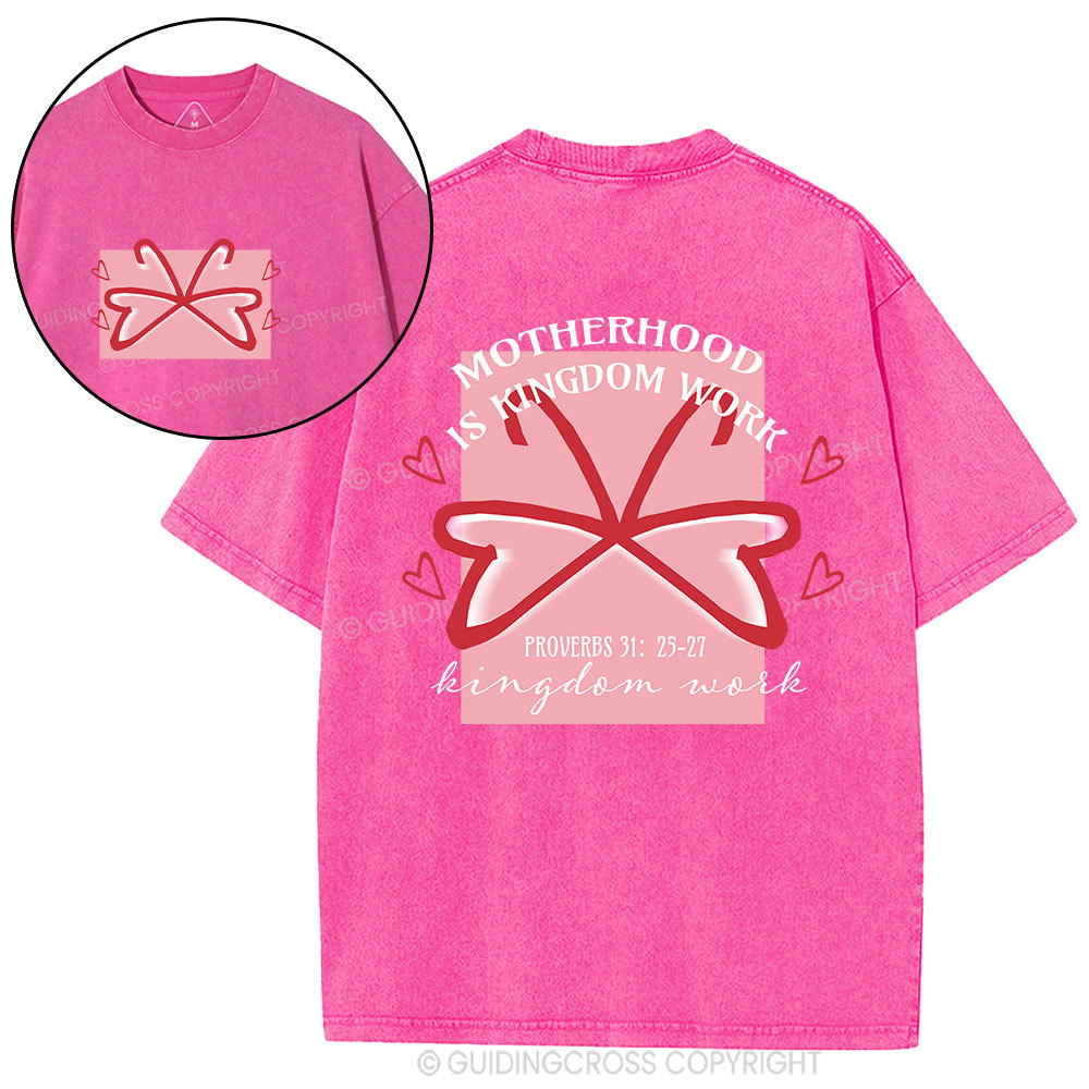 Motherhood Is Kingdom Work Butterfly Christian Washed T-Shirt