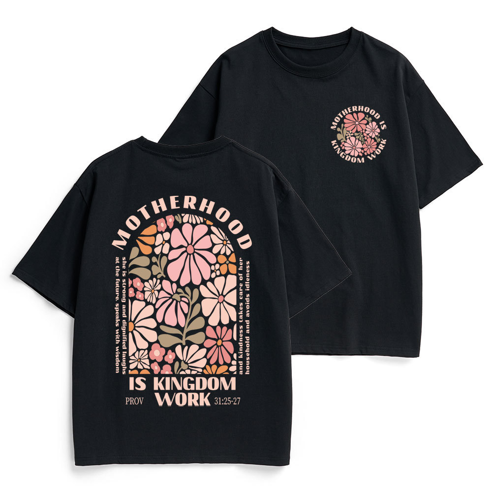 Motherhood Is Kingdom Work Christian Heavy Cotton T-Shirt