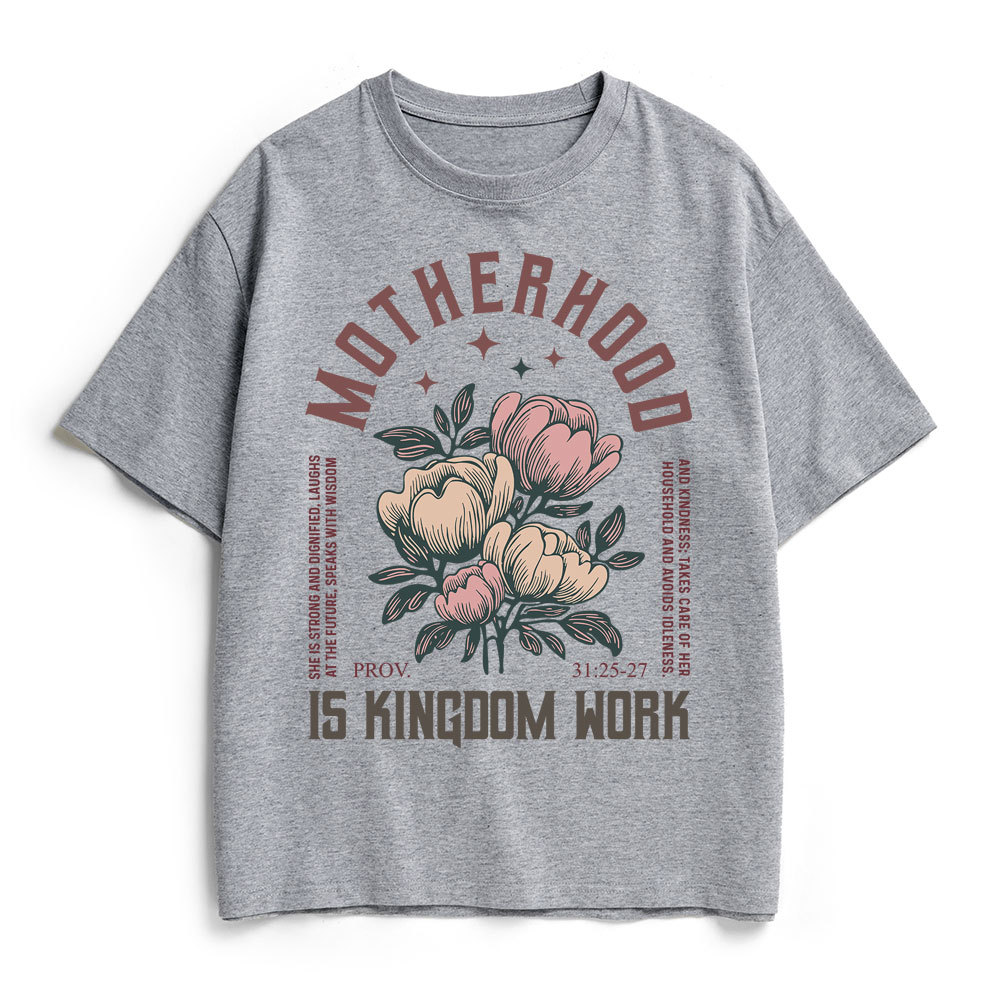 Motherhood Is Kingdom Work Christian Heavy Cotton T-Shirt