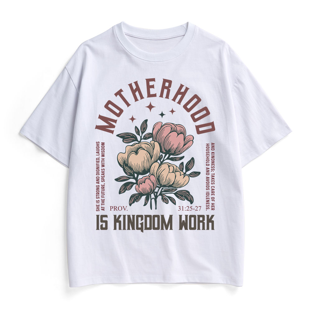 Motherhood Is Kingdom Work Christian Heavy Cotton T-Shirt
