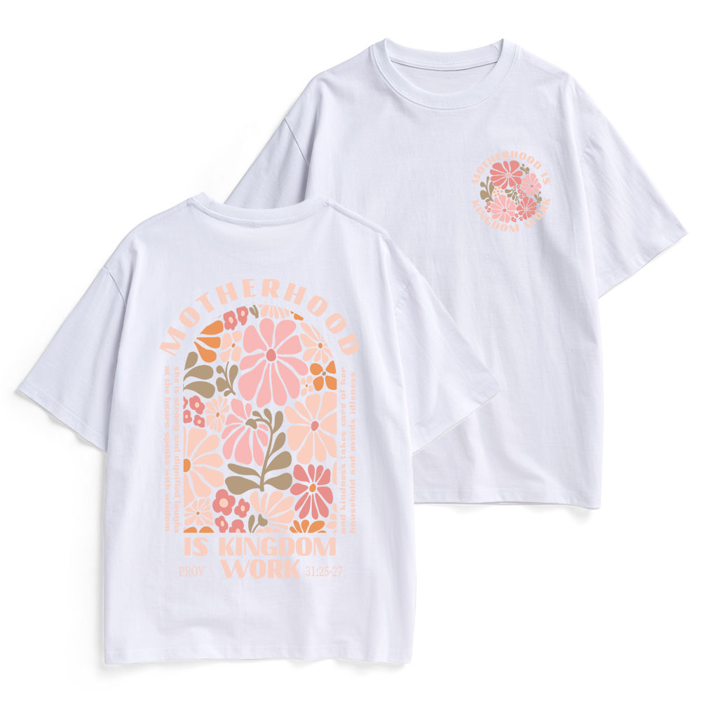 Motherhood Is Kingdom Work Christian Heavy Cotton T-Shirt