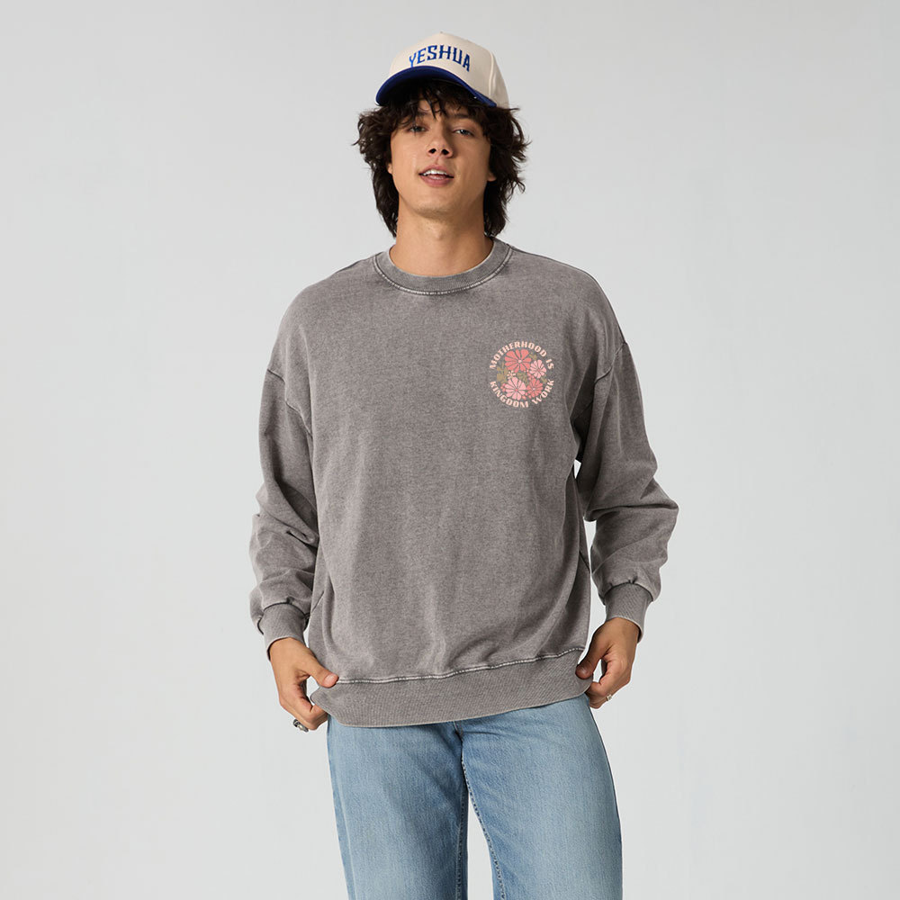 Motherhood Is Kingdom Work Christian Washed Sweatshirt