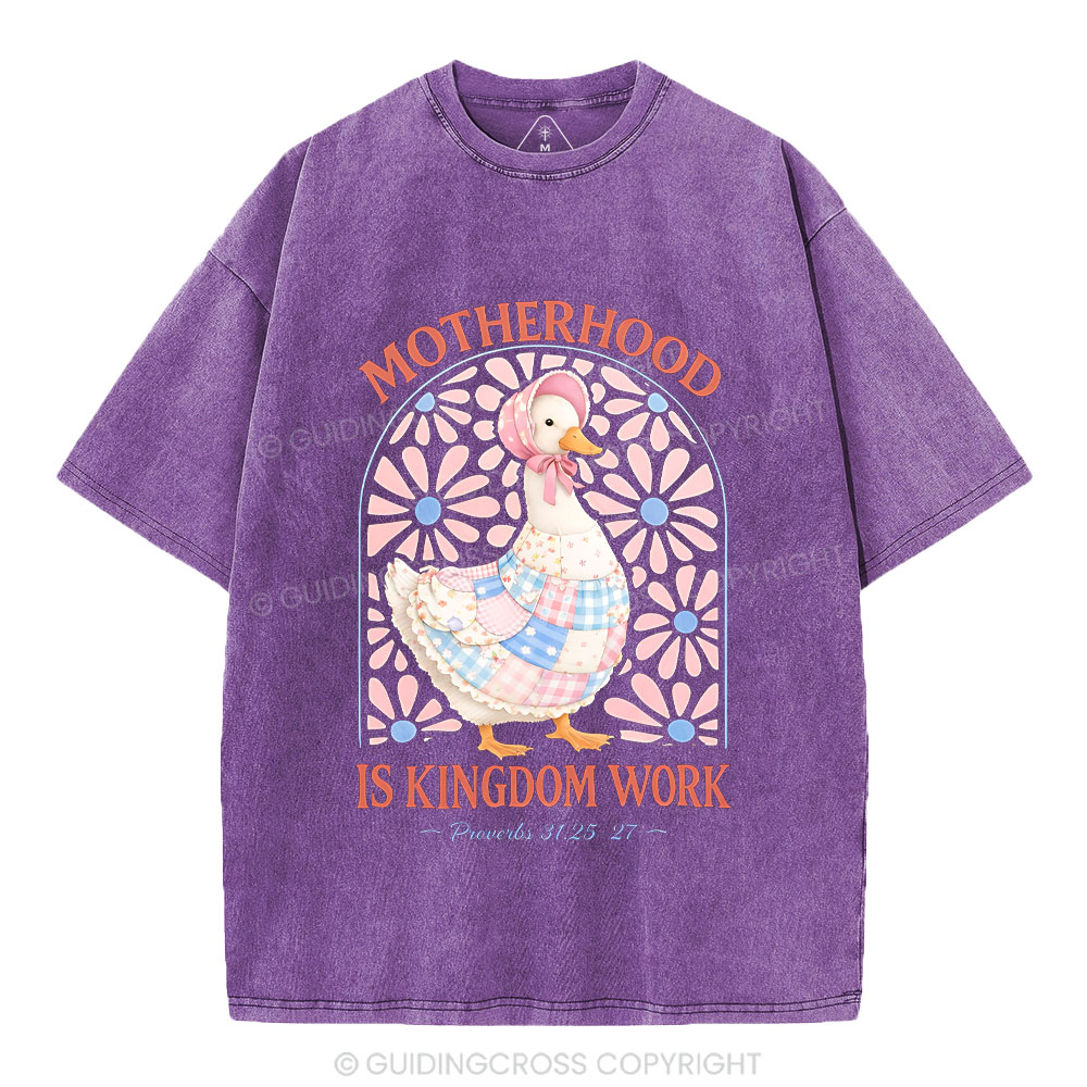 Motherhood Is Kingdom Work Christian Washed T-Shirt
