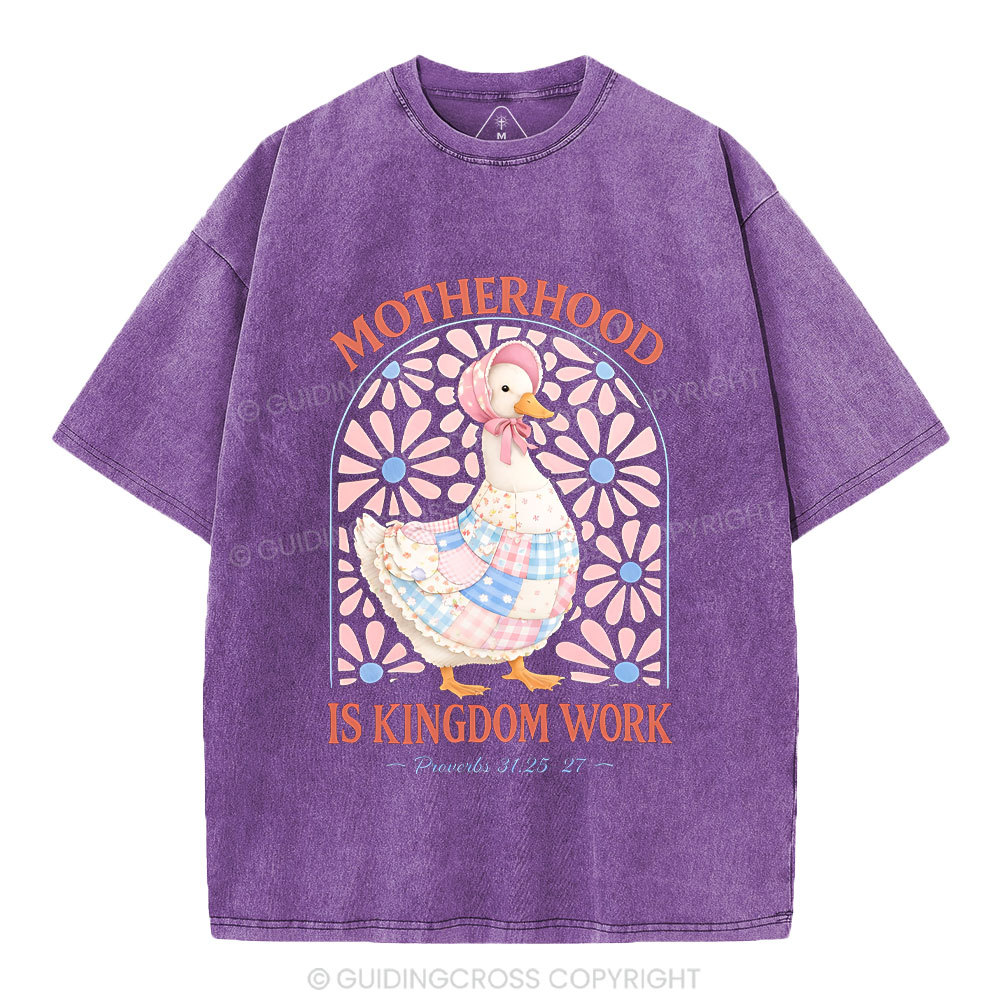 Motherhood Is Kingdom Work Christian Washed T-Shirt