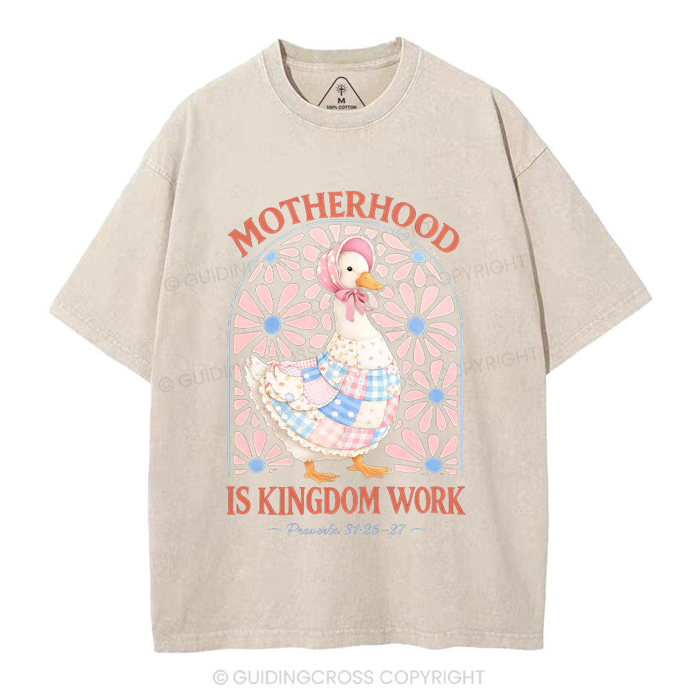 Motherhood Is Kingdom Work Christian Washed T-Shirt