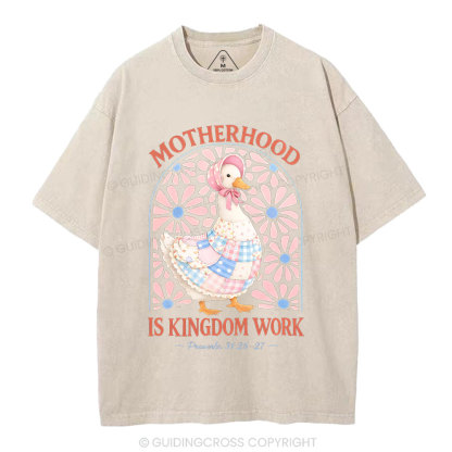 Motherhood Is Kingdom Work Christian Washed T-Shirt