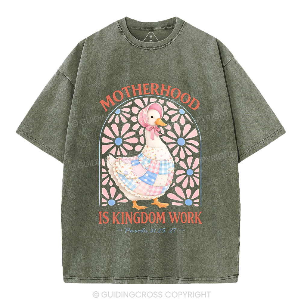 Motherhood Is Kingdom Work Christian Washed T-Shirt