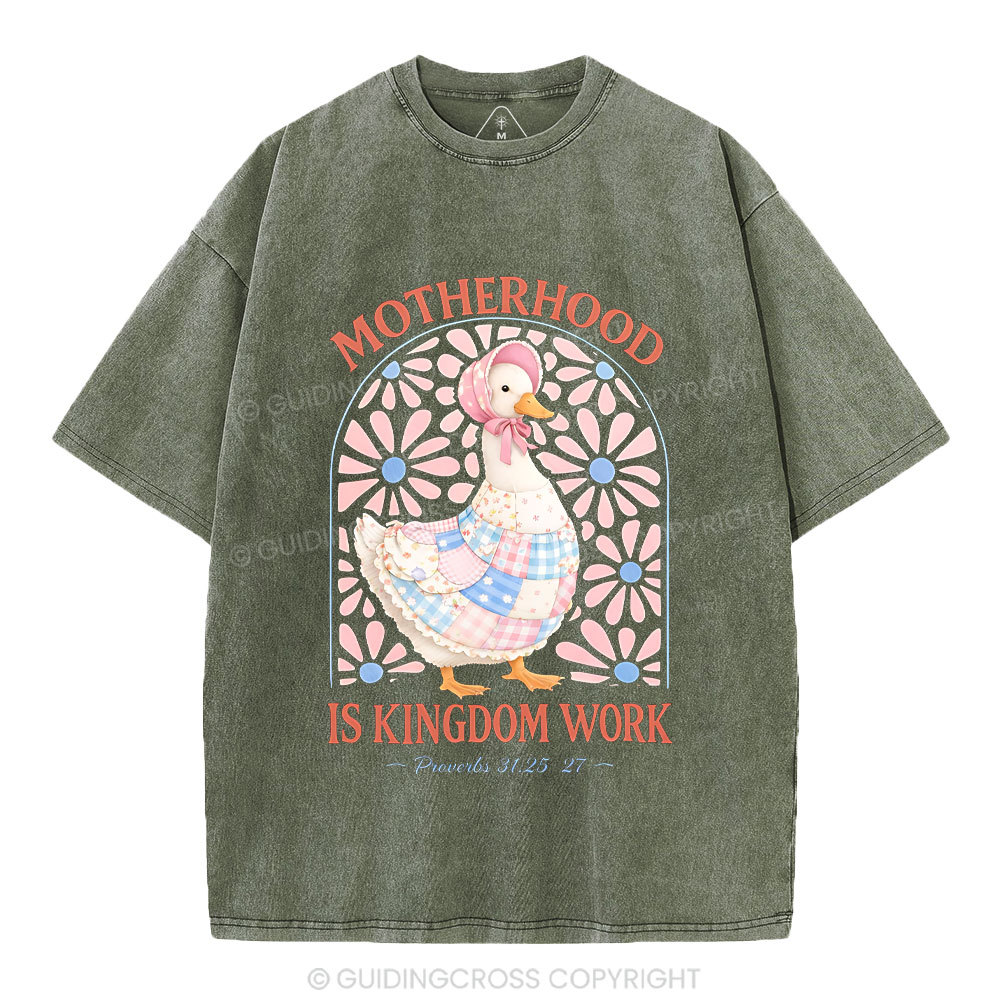 Motherhood Is Kingdom Work Christian Washed T-Shirt