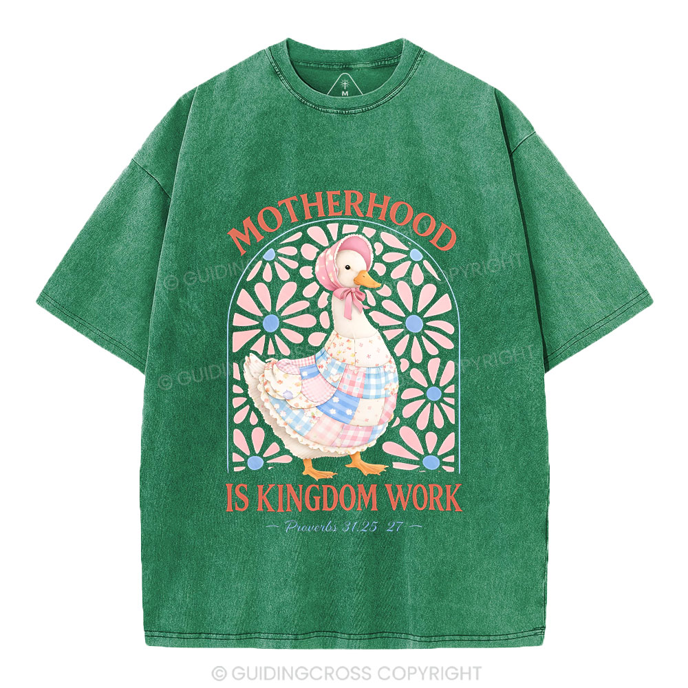 Motherhood Is Kingdom Work Christian Washed T-Shirt