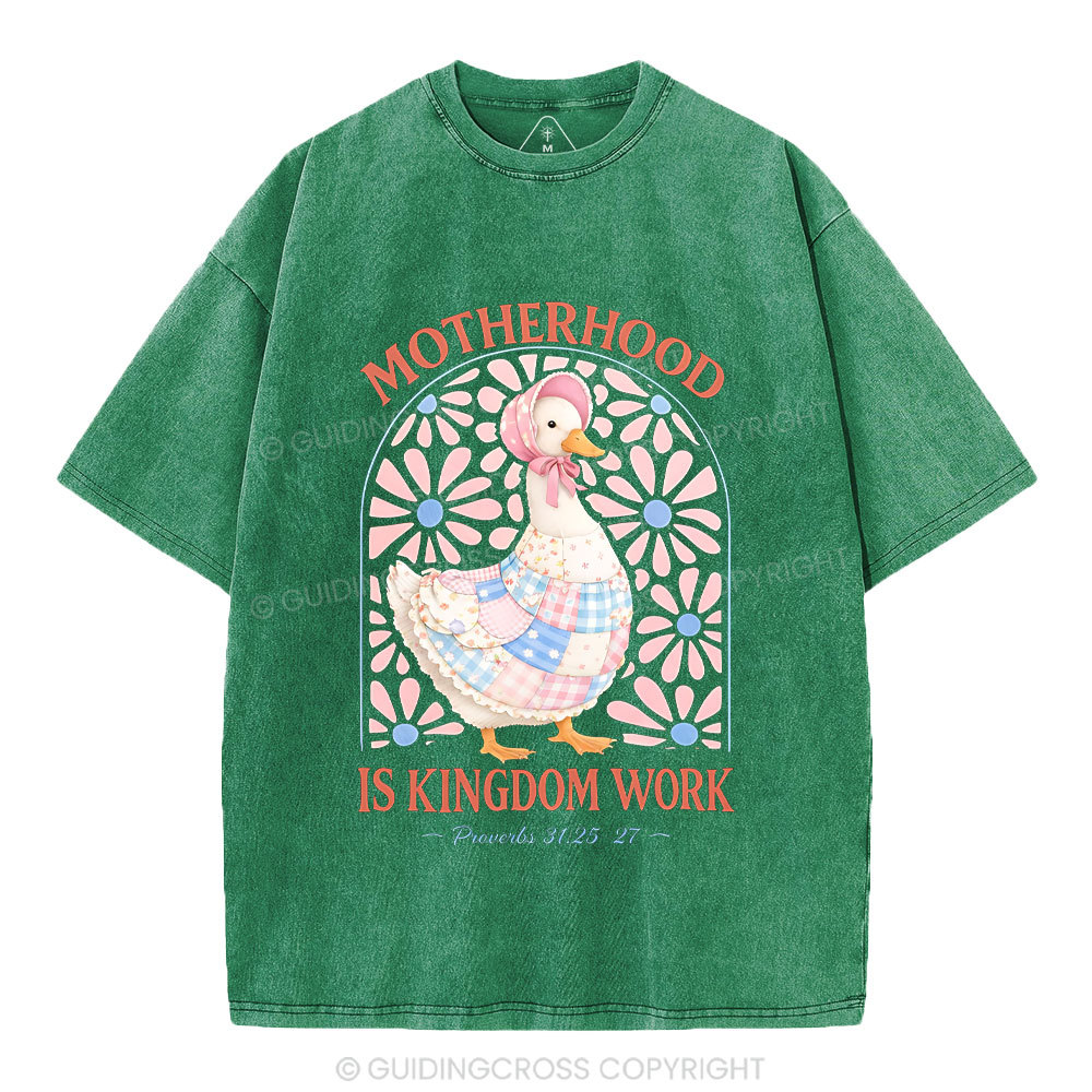 Motherhood Is Kingdom Work Christian Washed T-Shirt