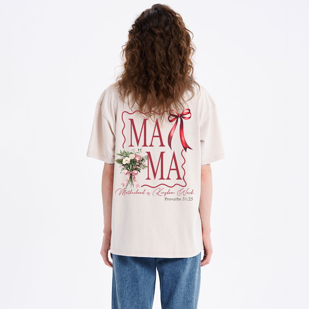 Motherhood Is Kingdom Work Christian Washed T-Shirt