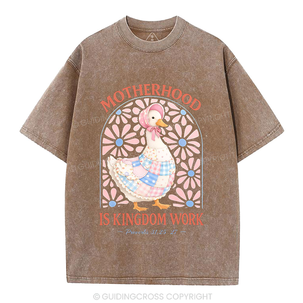 Motherhood Is Kingdom Work Christian Washed T-Shirt