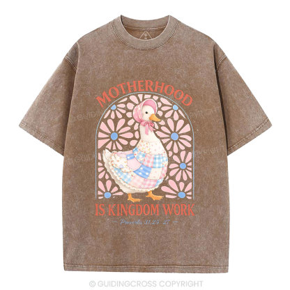 Motherhood Is Kingdom Work Christian Washed T-Shirt