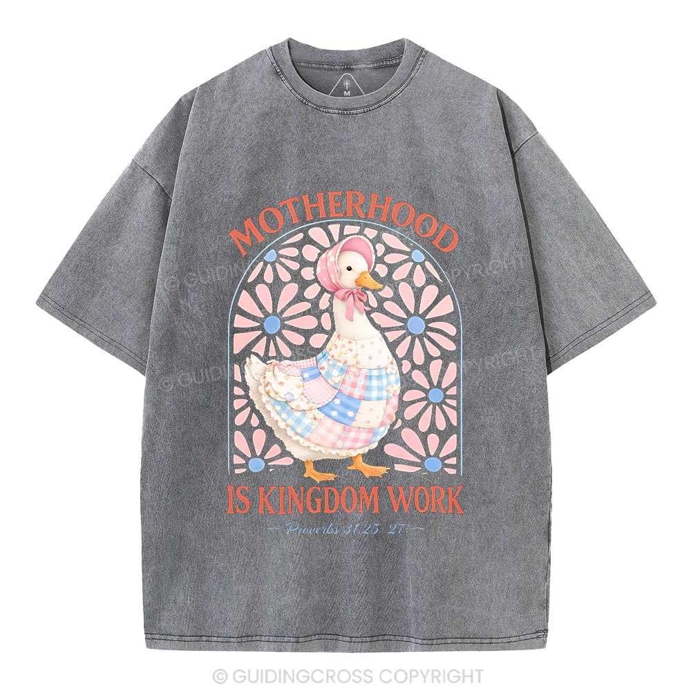 Motherhood Is Kingdom Work Christian Washed T-Shirt