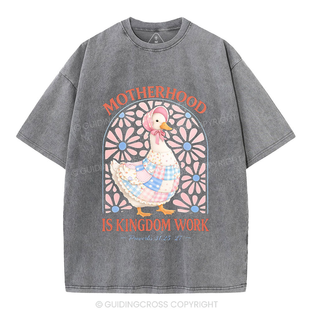 Motherhood Is Kingdom Work Christian Washed T-Shirt