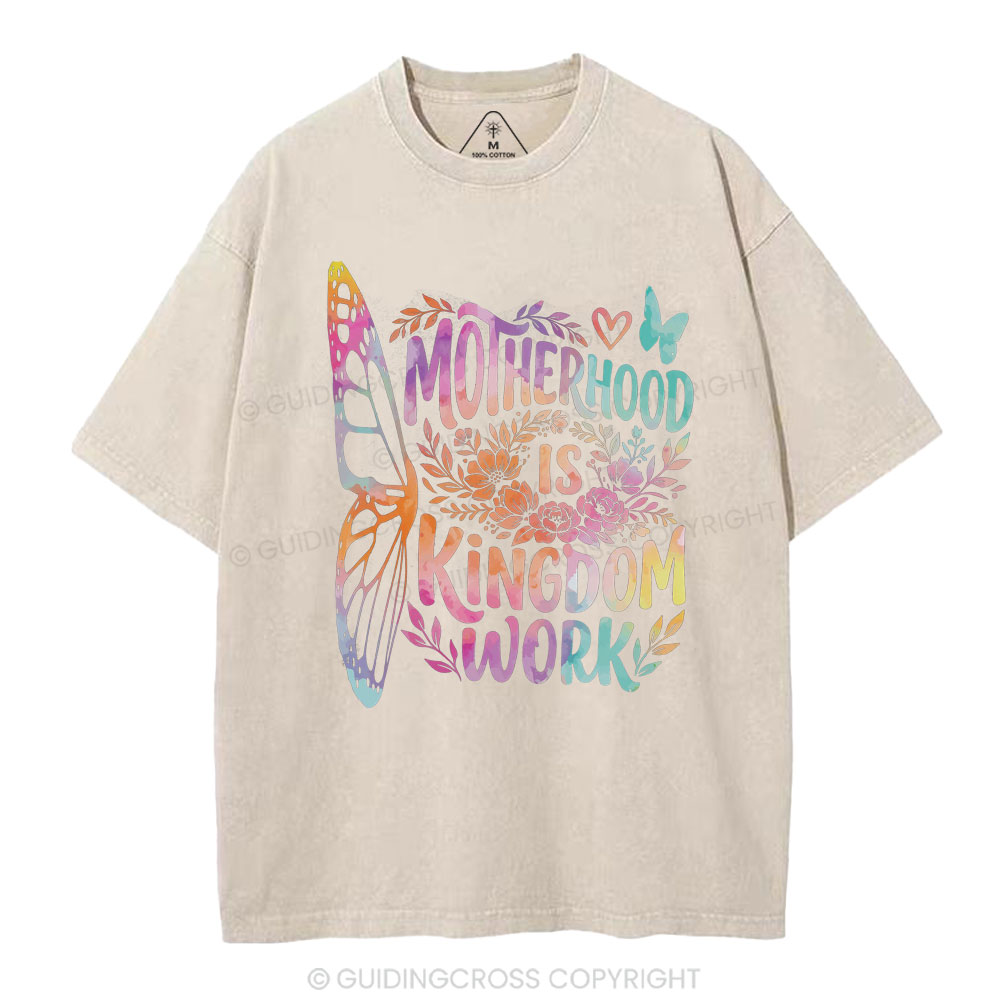 Motherhood Is Kingdom Work Christian Washed T-Shirt