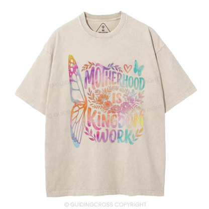 Motherhood Is Kingdom Work Christian Washed T-Shirt