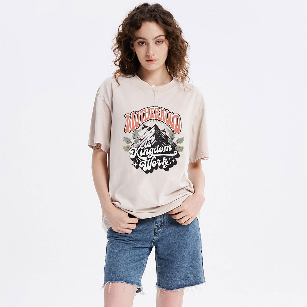 Motherhood Is Kingdom Work Christian Washed T-Shirt