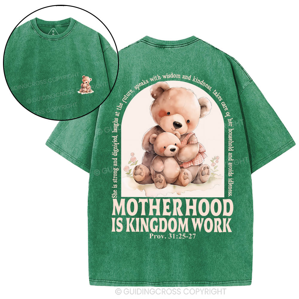 Motherhood Is Kingdom Work Christian Washed T-Shirt